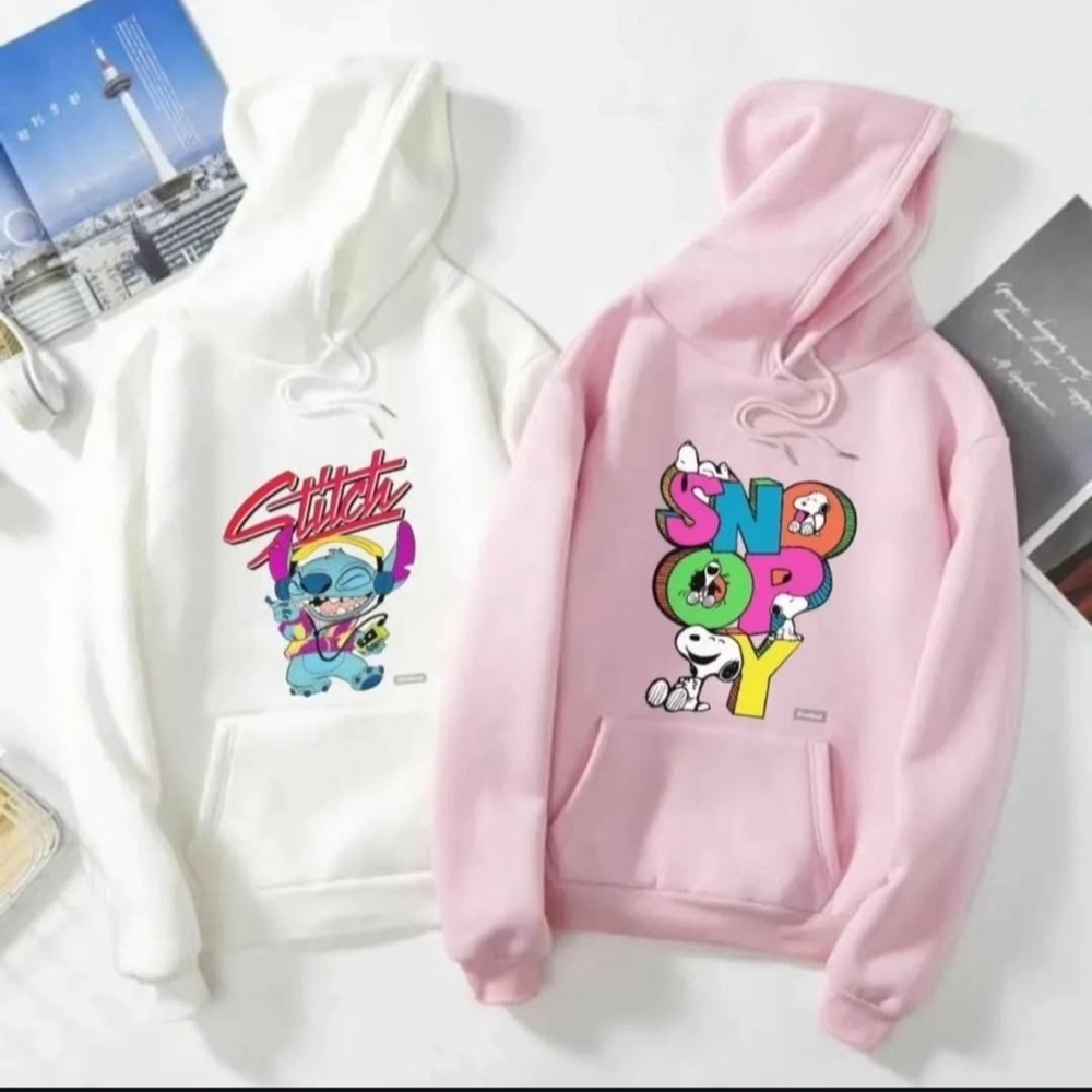 Stitch and Snoopy Graphic Hoodies